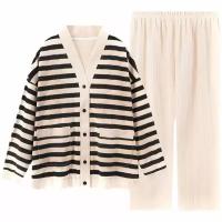 Пижама домашняя женская, Made and Sold, черно-белая,на пуговицах, для женщин, размер 42-44 (S-M)