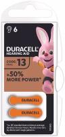 Батарейки Duracell, Hearing Aid для слуховых аппаратов в размере 13, 6шт Б0039180