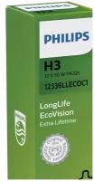 Галогенные лампы LongLife EcoVision H3 55W PK22s 12V, 1шт, 12336LLECOC1/Автолампы