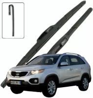 Дворники Kia Sorento (2) XM / Киа Соренто 2009 / 2010 / 2011 / 2012 Щетки стеклоочистителя гибридные ОЕМ для автомобиля LYNXauto к-т 2шт, 600мм-500мм