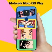 Силиконовый чехол на Motorola Moto G9 Play 4 кадра / для Моторола Мото Джи9 Плэй