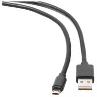 USB кабель LP Micro USB двусторонние разъемы USB-Micro USB 1 метр, черный, европакет