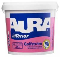 Краска акриловая Aura Interior Golfstrom особопрочная для ванной и кухни моющаяся белая основа А 2,7 л