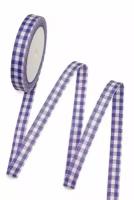 Лента декоративная "Клеточка" 1,2 см*20 ярд (SF-492) фиолетовый