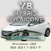 Комплект дворников 26" / 650 мм и 14" / 350 мм на Hyundai i30 GD 2011-2017 Гибридных силиконовых щеток стеклоочистителя Y8 - Крючок (Hook / J-Hook)