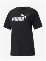 Футболка, PUMA ESS Logo Boyfriend Tee, Женская, размер XS; Black