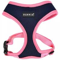 Шлейка Puppia Soft harness II, обхват шеи 37 см, розовый/синий, L