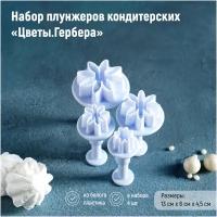 Набор плунжеров кондитерских Доляна «Цветы.Гербера», 4 шт, d= 2/2,7/3,8/4,1 см