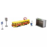 Игровой набор 'Трамвай с остановкой и аксессуарами'