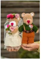 Свадебные мишки Жених и Невеста в стиле "Бохо" для свадьбы