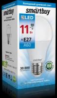 Светодиодная LED лампа Smartbuy ЛОН A60 E27 11W(900lm) 6000K 6K 110x60 SBL-A60-11-60K-E27