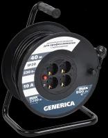 Катушка УК40 с т/з 4 места 2P+PE/40м 3х1,0мм2 GENERICA IEK WKP10-10-04-40-G (1 шт.)