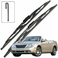 Дворники Chrysler Sebring (3) JS Крайслер Себринг открытый кузов 2007 2008 2009 2010 Щетки стеклоочистителя каркасные для автомобиля 600мм-530мм 2шт