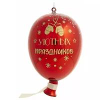 Елочная игрушка Феникс Present Воздушный шарик красный 81789, 10 см