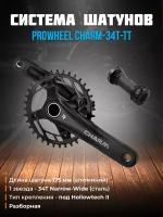 Система шатунов PROWHEEL CHARM-34T-TT без защиты, под Hollowtech II (каретка в комплекте), 1 звезда - 34T Narrow-Wide, 175 мм, 1CW110001846 (34-175)