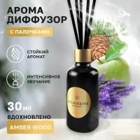 Аромадиффузор с палочками/диффузор La Cachette U028 Amber wood, 30 мл