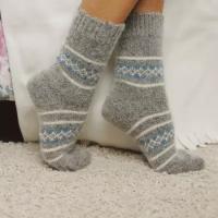 Носки Бабушкины носки, размер 35-37, серый, белый, голубой