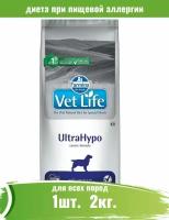 Farmina Vet Life UltraHypo корм для собак с аллергией 2кг х 2уп