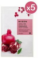 Mizon Набор тканевых масок Joyful Time Essence Mask Pomegranate, 5 шт. по 23 гр