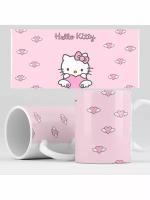 Кружка с принтом Hello Kitty, Привет, Киса