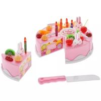 Игровой набор ABtoys Помогаю Маме Торт клубничный (розовый) с аксессуарами, 37 предметов