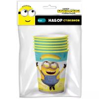 Minions 2. Набор одноразовых бумажных стаканов, 6 шт*250 мл (3D дизайн)