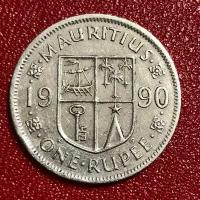 Монета Маврикий 1 Рупия 1990 год #5-2