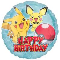 Воздушный фольгированный шар Happy Birthday Покемон Пикачу, 45 см