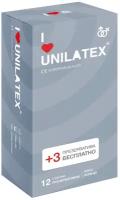 Unilatex / Презервативы Unilatex Ribbed 12+3 шт, Поверхность с кольцами