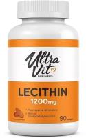 Лецитин 1200 мг, витаминный комплекс UltraVit/VPLAB Lecithin, холин, инозитол, защита печени и нервной системы, 90 гелевых капсул