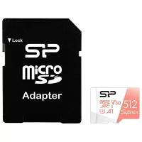 Карта памяти 512Gb - Silicon Power Superior A1 MicroSDXC Class 10 UHS-I U3 SP512GBSTXDV3V20SP с адаптером SD