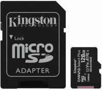 Карта памяти Kingston Карта памяти 128ГБ Kingston SDCS2/128GB microSD + адаптер UHS-I U1