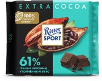 Шок. Ritter Sport EXTRA COCOA темный 61проц какао 100г