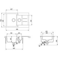 Кухонная мойка Aquasanita Tesa SQT151AW (silica 111)