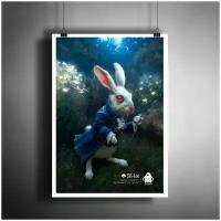 Постер плакат для интерьера "Фильм: Алиса в стране чудес. Alice in Wonderland. Белый Кролик"/ Декор дома, офиса, комнаты A3 (297 x 420 мм)