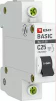Автоматический выключатель EKF Basic BA 47-29 1P C 25A 4,5кА