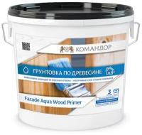 Грунтовка для дерева KOMANDOR FACADE AQUA WOOD PRIMER 3л, Бесцветный