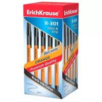 ErichKrause Набор шариковых ручек R-301 Orange Stick&Grip, 0.7 мм (39533), 39533, черный цвет чернил, 50 шт