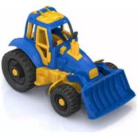 Трактор Нордпласт с грейдером (398), 30 см, синий/желтый