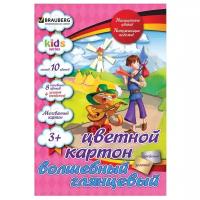 Цветной картон Кот Kids Series BRAUBERG, A4, 10 л., 10 цв