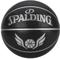 Баскетбольный мяч Spalding черный, с крыльями, размер 7