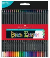 Карандаши цветные Faber-Castell «Black Edition», 24цв, трехгран, черное дерево, заточен, картон
