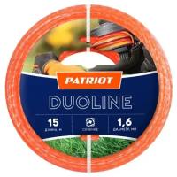 Леска для триммера Patriot Duoline D 1,6 мм L 15 м (скрученный квадрат, двухцветная, красная жила) 165-15-6