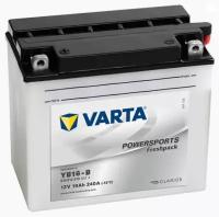 Аккумулятор для мотоцикла и скутера VARTA POWERSPORTS FRESHPACK 19 А/ч 190 А прям. пол. с/зар. с эл. YB16-B (176х101х156) 519012