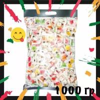 Карамель леденцовая Smile Candy микс 1000 гр (со вкусом арбуза, клубники, лимона и манго)