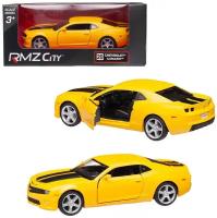 Машина металлическая RMZ City серия 1:32 Chevrolet Comaro 2010, желтый матовый цвет, двери открываются 554005M(A)