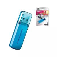 Флеш-диск 16 GB, SILICON POWER Helios 101, USB 2.0, металлический корпус, голубой, SP16GBUF2101V1B