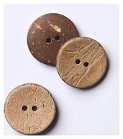 Пуговицы кокосовые 38 мм 5 шт/ декоративные /деревянные / коричневые / для рукоделия
