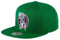 Бейсболка MITCHELL NESS арт. 6HSSSH20056-BCEGREN Boston Celtics NBA (зеленый), размер ONE