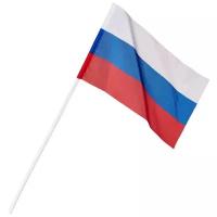Флаг РФ 12*18см, с флагштоком 40см